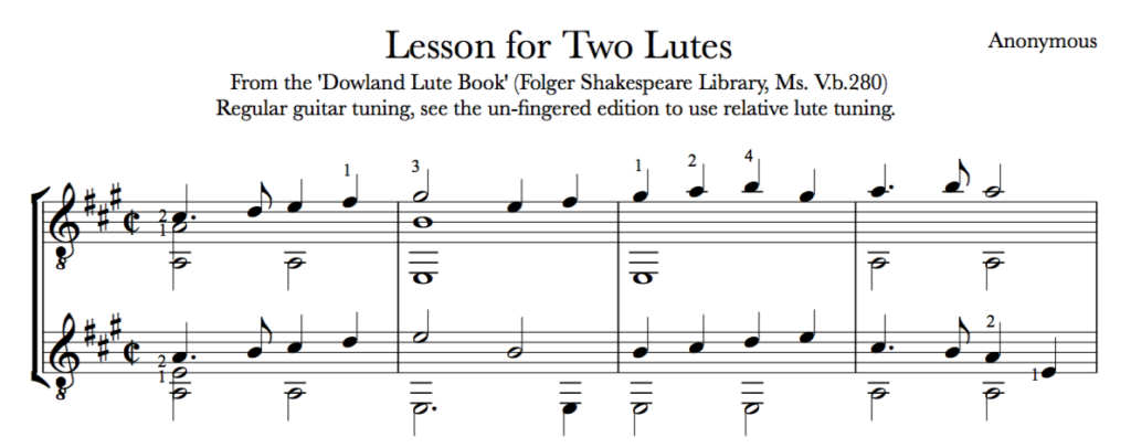 Lesson for Two Lutes – Guitar Duet (Fingered Sample) | This is ...