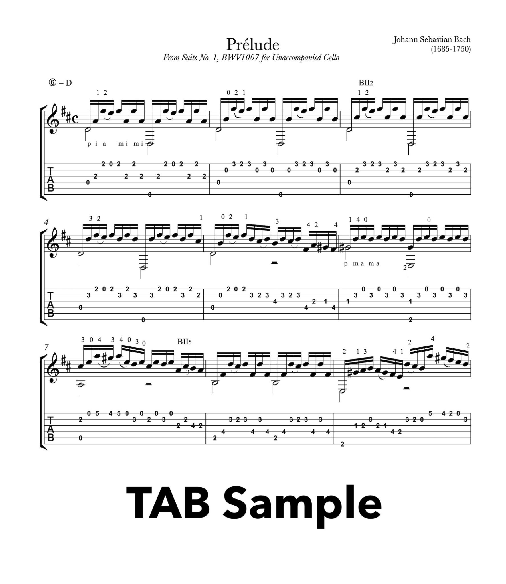 Bach Prelude And Cello Suite No1 Bwv 1007 Pdf Sheet Music This Is Classical Guitar 